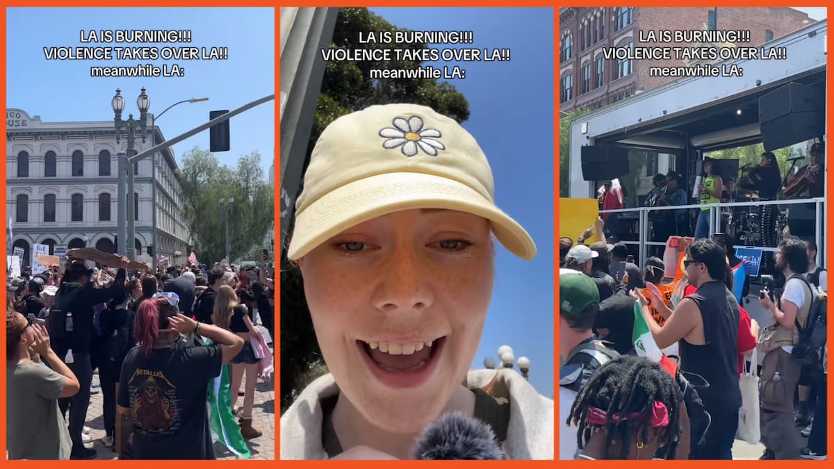 Bridget showing the LA protests on TikTok